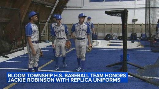 Bloom Township high school baseball team honors Jackie Robinson with replica jerseys
