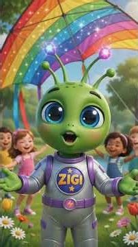 👽🎵 Alien Zigi's Colorful Kite | Kids Rhyme/Kite Flying Adventure | Alien Zigi Kids Song