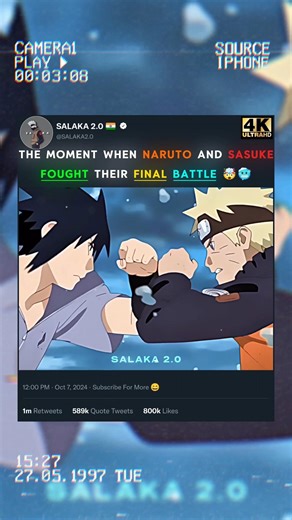 The Moment When Naruto And Sasuke Fought Their Final Battle 🤯🥶 #shorts