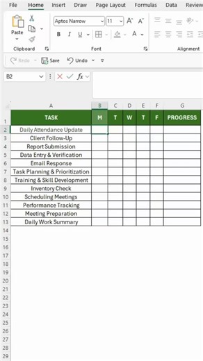 Excel and Google Sheets Tricks on Instagram: "📊 Automate Your Progress Tracker in Seconds! 🚀 My boss was still typing Yes/No and calculating percentages manually… and honestly, I couldn’t watch it anymore 😅 So I showed him this super simple Excel automation trick: ✨ Select your table → Insert checkboxes ✨ Add one clean progress formula ✨ Format it with percentage + data bars ✨ Now every time you tick a box → the progress bar updates automatically No typing. No formulas. No stress. Just smart 