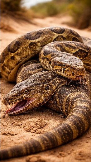 Python vs Monitor Lizard | Giant Snake Constricts Its Prey in the Desert