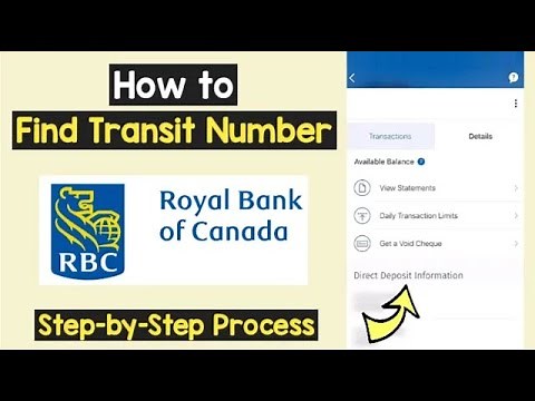 Find RBC Transit Number | Find Transit Number of Royal Bank of Canada Account | RBC App View Transit