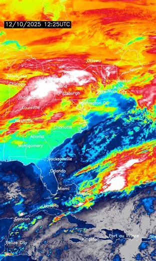 US East Coast 24 Hour Weather | December 10, 2025 #shorts