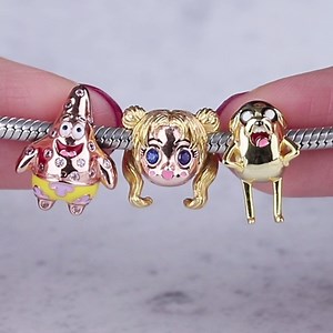 Watch GNOCE Charm Sterling Silver Patrick Star, Adventure Time with Finn and Jake, Beauty Girl charm on Amazon Live