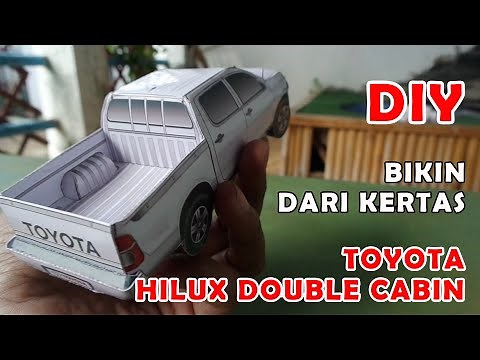DIY cara bikin kerajinan tangan papercraft mobil Toyota Hilux Double Cabin