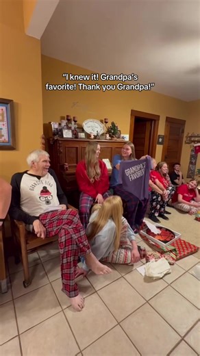 Disclaimer: Grandpa loves us all equally🤣 #grandpasfavorite #prank #christmaseve #funny #favoritegrandchild