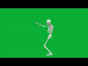Skeleton Dancing Animation on Green Screen Background | 4K | FREE TO USE