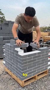 The Cleanest Way to Stack Bricks #fblifestyle #DaiyVibes #ConstructionLife #SmartWork #WorkSmarter | Yalla Studio TV