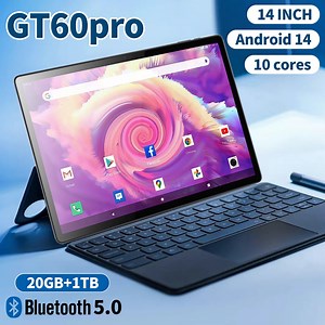 Tablet 2025 Flagship Edition Android14 Tablet, 14 Inch Tablet,5G Wi-Fi Tablet Computer,2 In 1 Tablet with Keyboard, 20GB RAM 1000GB ROM ,Snapdragon 10-core processor,3840* 2160 IPS,Bluetooth5.0,GPS