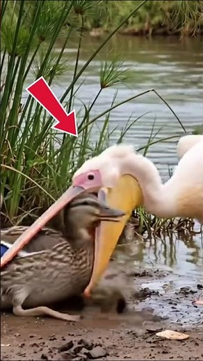 This Pelican Swallows Duck In One Gulp 😱 #shorts