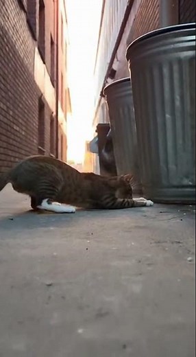 🐱 Cinematic Cat Hunts Rat in Alley at Dawn | Ultra-Realistic Wildlife Footage 🎥🌅