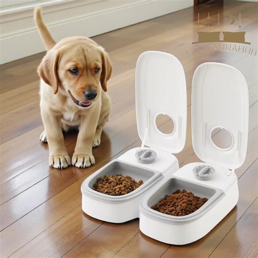 Automatic Dual-meal Pet Feeder With 48h Timer-smart Wet and Dry Food Dispenser-elegant Modern Cat and Dog Feeder-healthy Portion Control - Etsy