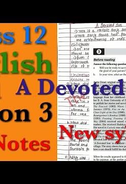 A Devoted Son Class 12 English Book Unit 1 Chapter 3 Full Exercise #Helpful_Notes #class12 #Exercise