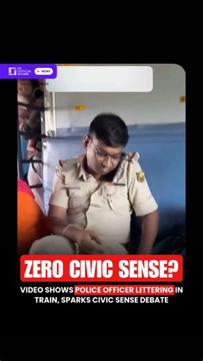 A video showing a police Assistant Sub-Inspector lɨttering inside a moving train has gone viral, sparking civic sense debate. Shot in an undisclosed location, the clip shows the officer throwing peanut shells on the coach floor. Netizens criticised the act and demanded accountability. Uniform and Public Responsibility 👉🏽 The footage shows the officer eating peanuts and discarding shells while speaking on the phone. Social media users called it ironic, stressing law enforcers must model civic b