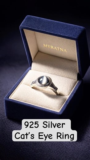 4.35 Carat Cat’s Eye Ring in 925 Sterling Silver | Natural Cats Eye Stone Ring #catseyestone #ring