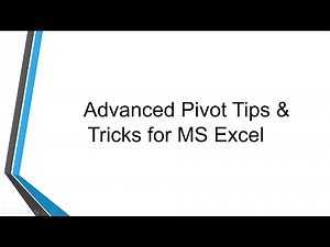 Part 1 of Top 30 Advanced Pivot Table hacks (Tips & Tricks) For Microsoft Excel