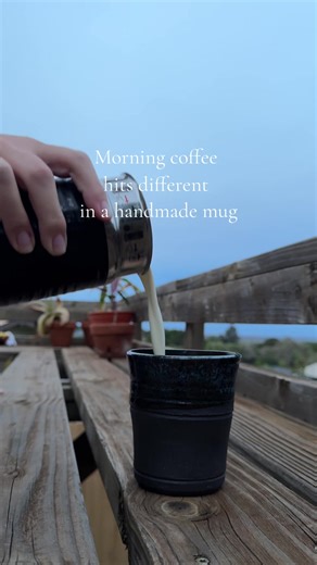 This is one of my doctor mugs I’ve ever made. I never thought I’d be a handless mug girl but here I am! #artistsoftiktok #pottery #coffee #latte