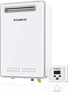 CAMPLUX Climatech 5 Tankless Water Heater Propane Outdoor 6.86 GPM, 199,000 BTU On Demand Instant Tankless Hot Water Heater Propane for Whole House, Outdoor Installation, IPX4 Waterproof, WA686M