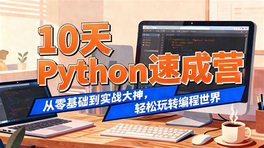 【2026 最新版】B 站最易懂 Python 零基础教程，10 天带你玩转 Python！从 0 到 1 掌握核心技能，学完即能接单变现，拿走不谢！