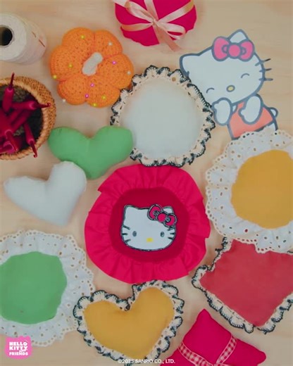 Bring warmth and cuteness to your home with Hello Kitty! 🍂💛 Learn how to make fall-scented pillows on the #HelloKittyandFriends YouTube channel: https://bit.ly/3LiA9ng | Hello Kitty