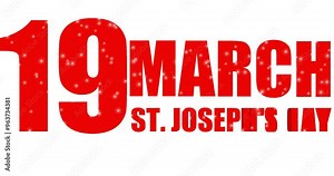 Happy St. Joseph's Day on a white background. 19 march world catholic holiday event label, Joseph was a 1st-century Jewish man of Nazareth who, according to the canonical Gospels, was married to Mary