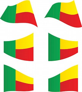 Waving flags in Benin