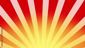 Red and yellow Burst vector background. Cartoon sun light yellow sky Background, sunburst vintage style Retro Pattern. circuses Background seamless loop. Comic cartoon background, Stripes rotating.