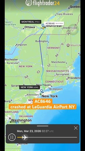 Air Canada aircraft collided with a firefighting vehicle at LaGuardia Airport. #aviationsafety