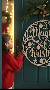 Christmas Door Hanger SVG Laser Cut File, Holiday Welcome Sign, Round Winter Porch Decor - Etsy