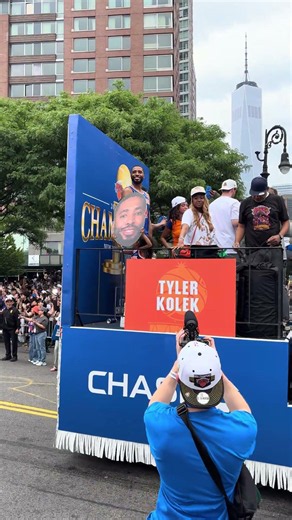 Mikal Bridges at the 2026 New York Knicks championship parade