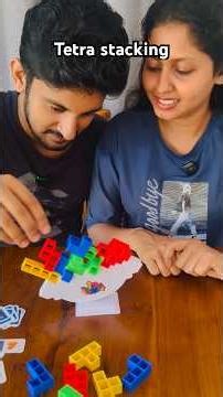 Only Steady Hands Can Survive This Tetra Tower Game 😬 #tetratower #balancegame #boardgames #couple