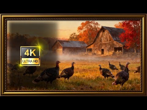 Autumn Pasture | Classic Thanksgiving Farm Scene | 4K Frame TV Art