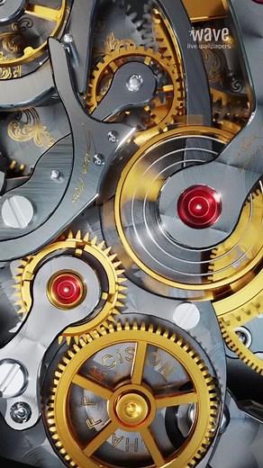 #luxury #clockwork to give your #background a #cool #beat 🕛 #wallpapers #livewallpapers #movingbackground #goldluxury #foryou #phonetips #howto