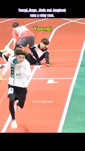 BTS runs a relay race 🔥🔥 #bts #suga #jhope #jimin #jungkook #shorts #ytshorts #fyp
