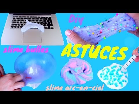 8 Diy astuces slime : Recettes faciles , slime bulles , pâte à prout , conservation !┃Reva ytb