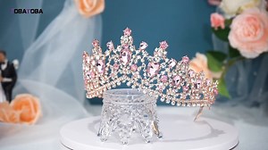 Watch Crystal Wedding Tiara for Women Pink Tiara Princess Tiara on Amazon Live