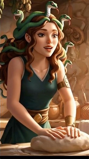 Anime Medusa makes Greek Hearth Bread ￼
