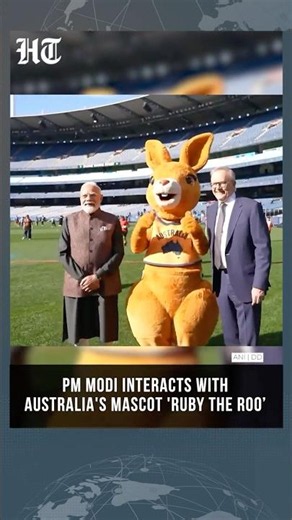 PM Modi Meets Australia's Mascot 'Ruby the Roo' at Melbourne Cricket Ground | #shorts