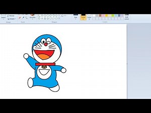 how to draw Doraemon // esay draw step by step doraemon // ms paint in computer painting