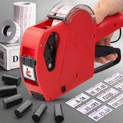 1 Set MX-5500 8-Digit Price Label Gun With 5000 Sticker Labels And 1 Ink Refill, Label Maker Pricing Gun Kit Number Label Gun For Office, Retail Store, Grocery Store, Organization Labeling (Red) Stickers Scrapbook Supplies Funny Stickers Laptop Stickers Kindle Phone Stickers | SHEIN