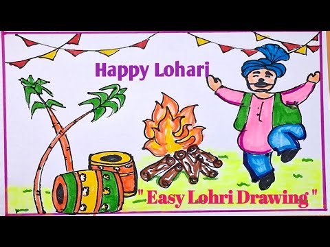 How to draw “Easy Lohri Drawing” step by step ||How to Draw Lohri Festival Drawing