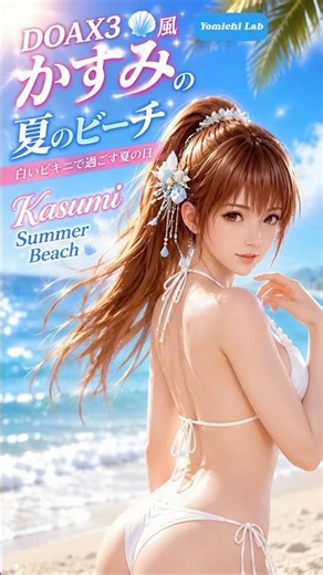 DOAX3風・かすみの夏のビーチ｜白いビキニで過ごす夏の日🐚🌊Kasumi Inspired Summer Beach Scene | White Bikini Ocean Fantasy🩷
