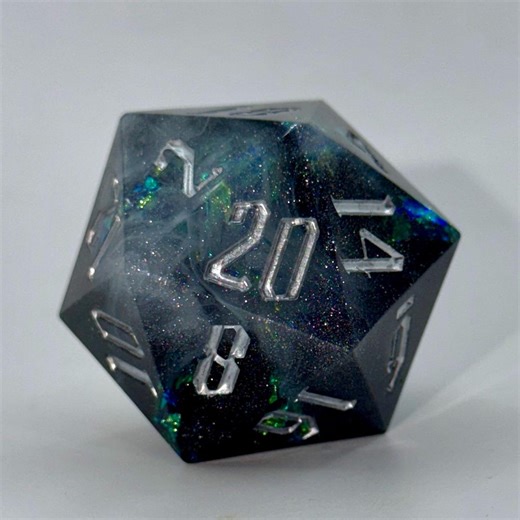 Intergalactic 33mm D20 Chonk | Extra Large Sharp Edge Resin Dice for DnD and TTRPG