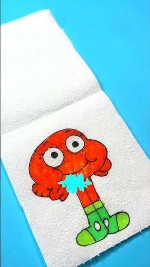 🔵 DIBUJOS que se COLOREAN SOLOS de GUMBALL 💦 #shots #gumball