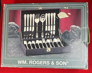 New WM Rogers and Son 42 Pc Silver Plated Silverware - Enchanted Rose Design - Etsy Australia