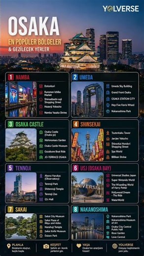 Osaka Gezilecek Yerler 🇯🇵 #japonya #travel #japan #osaka #japantravel