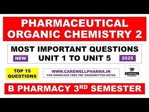 Pharmaceutical organic chemistry 3rd semester important questions || Carewell Pharma