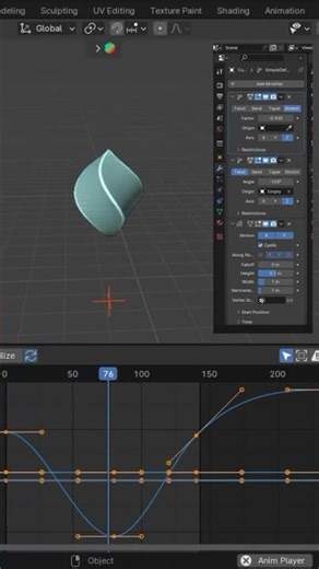 simple deform modifier Animation in blender