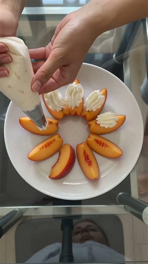 Peach Cream Dessert with Honey Drizzle 🍑✨ | Easy No-Bake Summer Treat