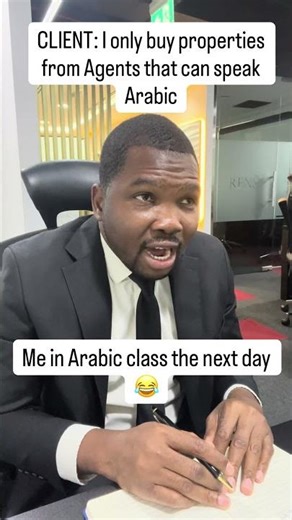 Arabic speaking agent? No problem. I’ve got this 😂 #DubaiRealEstate #SalesHumour